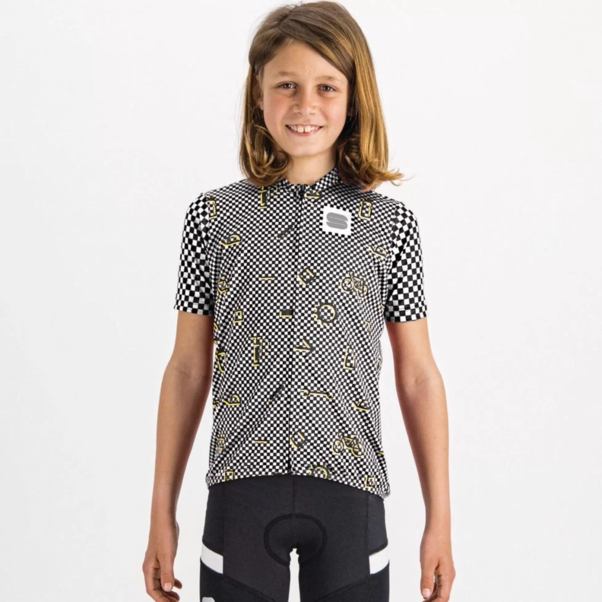 Sportful CHECKMATE KID JERSEY BLACK WHITE CEDAR^COLLECTIONS