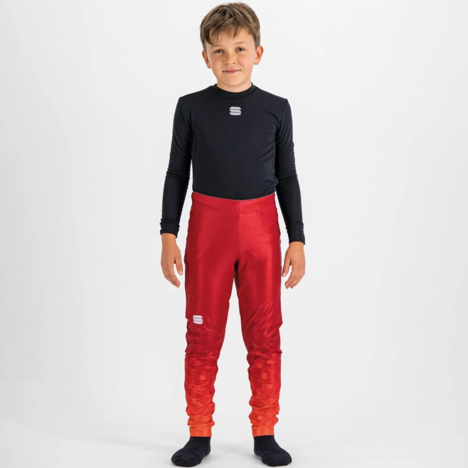 Sportful SQUADRA KID'S TIGHT RED RUMBA / POMPELMO^XC SKI Kids | Squadra